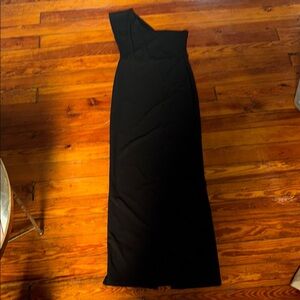 Elegant Black One-Shoulder Dress PLT